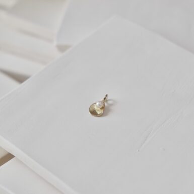 Tiny Scallop Shell Charm with Pearl