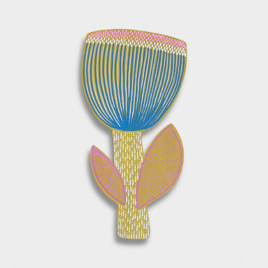 Spring Flower IV, Aldo Brincat. Acrylic Paint on Hardwood, 38cm high