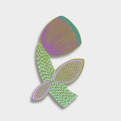 Spring Flower III, Aldo Brincat. Acrylic Paint on Hardwood,33.5cm high