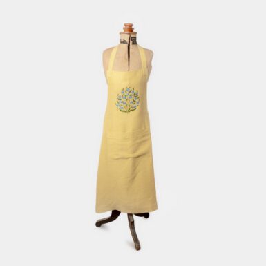 The Suzani Linen Apron, Yellow